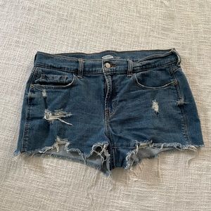 Old Navy Blue Distressed Jean Shorts